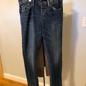 Lucky Dylan Boyfriend Button Fly Distressed Jeans